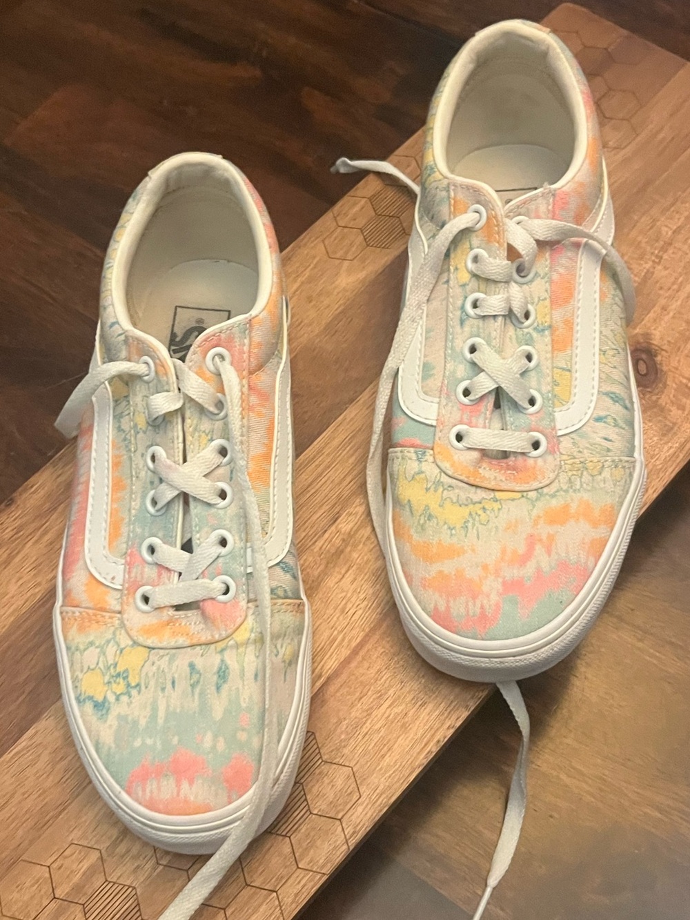 Vans Low-Top Sneakers - White with Pastel Tie-Dye